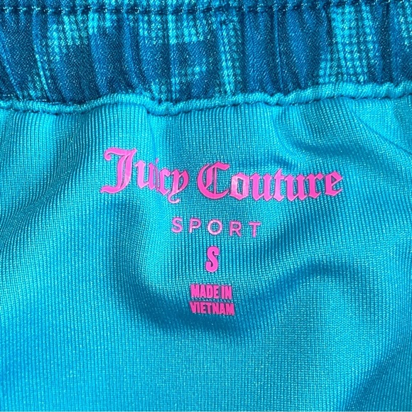 Juicy Couture Teal Athletic Shorts with Pink Logo - Picture 2 of 8